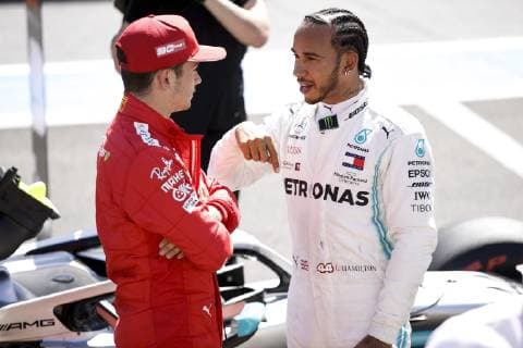 Motorsports: FIA Formula One World Championship, WM, Weltmeisterschaft 2019, Grand Prix of France, 16 Charles Leclerc (MCO, Scuderia Ferrari Mission Winnow), 44 Lewis Hamilton (GBR, Mercedes AMG Petronas Motorsport), Le Castellet France