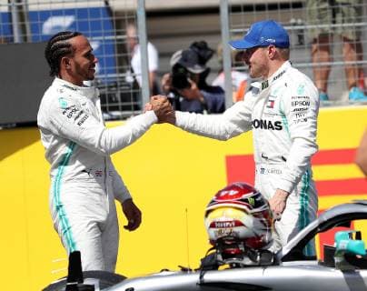 Le Castellet, France, 22 06 2019, Formula 1, Formula 1, French Grand Prix, pole position for Lewis Hamilton GB 44 , Mercedes AMG Petronas Motorsport, 2 grid positions for Valtteri Bottas FIN 77 Defodi 09 506 033868 Defodi-506
