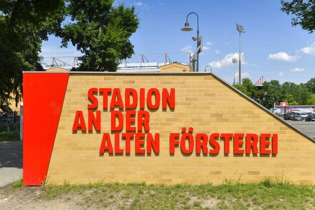 Writing, Stadium An der Alten Försterei, 1 FC Union Berlin, Köpenick, Treptow Köpenick, Berlin, Germany