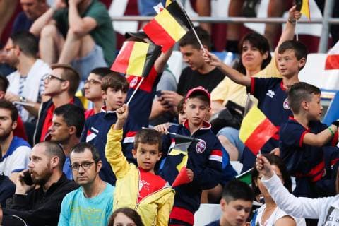 supporters pictured at the start of a soccer game between Belgium s national U21, U 21 team and Italy s U21 team, Saturday 22 June 2019, match 3 3 in group A at the 2019 European championships Under 21 in Reggio, Italy. BRUNOxFAHY  x05611131x