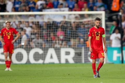 Belgium s Siebe Schryvers looks dejected during a soccer game between Belgium s national U21, U 21 team and Italy s U21 team, Saturday 22 June 2019, match 3 3 in group A at the 2019 European championships Under 21 in Reggio, Italy. BRUNOxFAHY  x05611165x