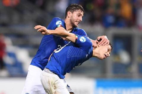 Mg Reggio Emilia 22 06 2019 - Europeo Under 21 Italia 2019 Belgio-Italia foto Matteo Gribaudi Image nella foto: esultanza gol Nicolo Barella 