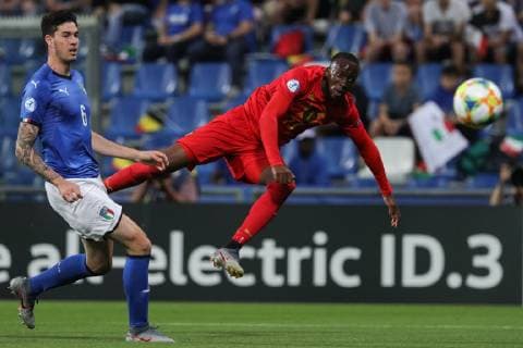 June 22, 2019 - Reggio Emilia, Reggio Emilia, Italy - Alessandro Bastoni of Italy U21, U 21 Dodi Lukebakio of Belgium U21 during the UEFA UNDER21 Championship match between Italy and Belgium at Stadio Citt Del Tricolore on June 22, 2019 in Reggio Emilia, Italy. Belgium v Italy: Group A - 2019 UEFA U-21 Championship  - ZUMAn230 20190622_zaa_n230_606 Copyright: xEmmanuelexCiancaglinix