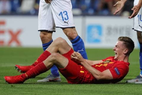 June 22, 2019 - Reggio Emilia, Reggio Emilia, Italy - Alexis Saelemaekers of Belgium U21, U 21 during the UEFA UNDER21 Championship match between Italy and Belgium at Stadio Citt Del Tricolore on June 22, 2019 in Reggio Emilia, Italy. Belgium v Italy: Group A - 2019 UEFA U-21 Championship  - ZUMAn230 20190622_zaa_n230_593 Copyright: xEmmanuelexCiancaglinix