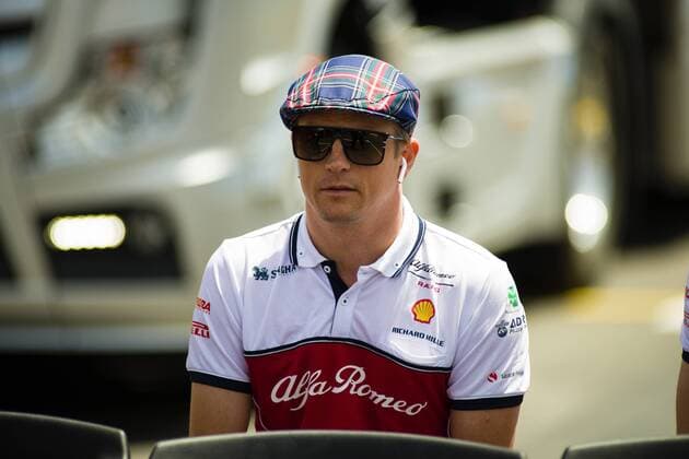 23rd June 2019, Circuit Automobile Paul Ricard, Le Castellet, Marseille, France ; FIA Formula 1 Grand Prix of France, Race Day; Kimi Raikkonen of the Alfa Romeo Team during the recent 80th Birthday celebration of the three time champion Sir Jackie Stewart on the Paul Ricard Circuit  ActionPlus12147026 PabloxGuillen