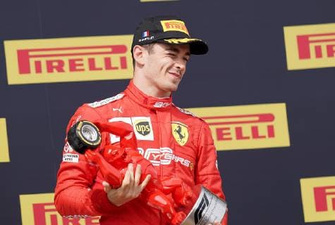 Le Castellet, France, 23 06 2019, Formula 1, Formula 1, French Grand Prix, podium winner Lewis Hamilton GB 44 , Mercedes AMG Petronas Motorsport, 2 place for Valtteri Bottas FIN 77 , 3 place for Charles Leclerc MCO 16 , Scuderia Ferrari Mission Winnow Defodi 09 506 033954 Defodi-506