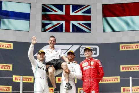 Motorsports: FIA Formula One World Championship, WM, Weltmeisterschaft 2019, Grand Prix of France, 77 Valtteri Bottas (FIN, Mercedes AMG Petronas Motorsport), Nathan Divey, 44 Lewis Hamilton (GBR, Mercedes AMG Petronas Motorsport), 16 Charles Leclerc (MCO, Scuderia Ferrari Mission Winnow), Le Castellet France