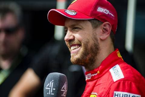 23rd June 2019, Circuit Automobile Paul Ricard, Le Castellet, Marseille, France ; FIA Formula 1 Grand Prix of France, Race Day; Sebastian Vettel of the Ferrari Team talks with the press after the French Grand Prix  ActionPlus12147295 PabloxGuillen