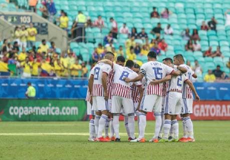 Colombia vs Paraguay SALVADOR, BA - 23.06.2019: COLOMBIA VS PARAGUAY - Selection of Paraguay, during match between Colombia and Paraguay, valid for the group phase of Copa América 2019, held this Sunday (23) at the Arena Fonte Nova in Salvador, Bahia, Brazil. (Photo: Tiago Caldas Fotoarena) x1751607x  TiagoxCaldas