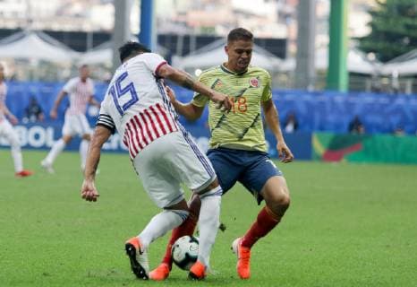 Colombia vs Paraguay SALVADOR, BA - 23.06.2019: COLOMBIA VS PARAGUAY - Gustavo Gomez and Cuellar, during a match between Colombia and Paraguay, valid for the group stage of the Copa America 2019, held this Sunday (23) at the Fonte Nova Arena in Salvador, Bahia, Brazil. (Photo: Tiago Caldas Fotoarena) x1751678x  TiagoxCaldas