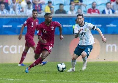 Qatar vs Argentina PORTO ALEGRE, RS - 23.06.2019: QATAR VS ARGENTINA - Lionel Messi is bidding during a match between Qatar and Argentina, valid for the 2019 Copa America group stage, held this Sunday (23) at the Grêmio Arena in Porto Alegre, RS. (Photo: Raul Pereira Fotoarena) x1751706x  RaulxPereira