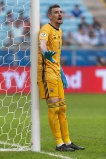 Qatar vs Argentina PORTO ALEGRE, RS - 23.06.2019: QATAR VS ARGENTINA - Franco Armani is bidding during a match between Qatar and Argentina, valid for the 2019 Copa America group stage, held this Sunday (23) at the Grêmio Arena in Porto Alegre, RS. (Photo: Raul Pereira Fotoarena) x1751770x  RaulxPereira