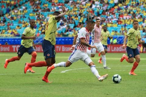 Colombia vs Paraguay SALVADOR, BA - 23.06.2019: COLOMBIA VS PARAGUAY - Derlis Gonzalez during a match between Colombia and Paraguay, valid for the group stage of the Copa America 2019, held this Sunday (23) at the Arena Fonte Nova in Salvador, BA. (Photo: Mauro Akiin Nassor Fotoarena) x1751899x  MauroxAkiinxNassor