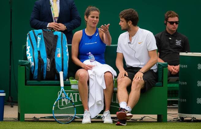 June 23, 2019 - Birmingham, GREAT BRITAIN - Julia Goerges of Germany listens to coach Sebastian Sachs during the final of the 2019 Nature Valley Classic WTA, Tennis Damen Premier tennis tournament Nature Valley Classic 2019, Tennis, Birmingham, Great Britain - June 23 - ZUMAa181 20190623_zaa_a181_049 Copyright: xAFP7x