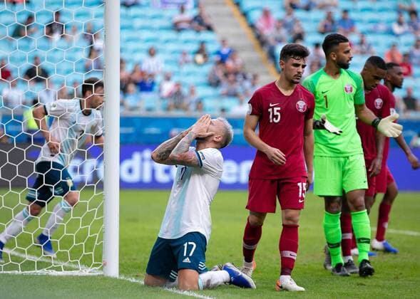 June 23, 2019 - Porto Alegre, RIO GRANDE DO SUL, BRASIL - Argentina and Qatar hold a match valid for the first phase of Copa America Brasil 2019, in the afternoon of sunday (23), at the Arena do GroÂªmio, in Porto Alegre, Rio Grande do Sul, Brasil.Foto: LIAMARA POLLI ARGENTINA X CATAR - ZUMAa187 20190623_zsa_a187_007 Copyright: xLiamaraxPolli AmxPressx&xImagesx