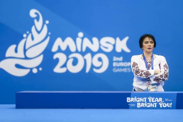 Sport Themen der Woche KW25 Sport Bilder des Tages 2nd Europaspiele 23.06.2019 Irina Deriugina at second day of RG competition; 2nd European Games on 23.06.2019 in the Minsk Arena in Minsk (Belarus). *** 2nd European Games 23 06 2019 Irina Deriugina at second day of RG competition 2nd European Games on 23 06 2019 in the Minsk Arena in Minsk Belarus xufax