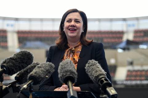 TENNIS AUSTRALIA ASH BARTY REAX, Queensland Premier Annastacia Palaszczuk speaks at a press conference, PK, Pressekonferenz to acknowledge Ash Barty s new world number one ranking at the Pat Rafter Arena in Brisbane, Monday, June 24, 2019. Barty was elevated to the top spot after winning the Birmingham Classic in the UK. ( NO ARCHIVING, EDITORIAL USE ONLY, NO USE IN BOOKS WITHOUT CONSENT BRISBANE QLD AUSTRALIA  Copyright: xDANxPELEDx 20190624001405764972