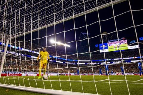 June 23, 2019: Martinique goalkeeper Loic Chauvet (23) walks back for the ball after giving up a goal in the 2019 Gold Cup match at Bank of America Stadium in Charlotte, NC. ( ) 2019 CONCACAF Gold Cup: Martinique vs Mexico JUN 23 - ZUMAc04_ 20190623_zaf_c04_190 Copyright: xScottxKinserx