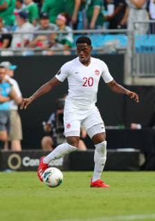 CHARLOTTE, NC - JUNE 23: Canada forward Jonathan David (20) with the ball during the 2nd half of the CONCACAF Gold Cup game with Canada versus Cuba on June 23rd, 2019, at Bank of America Stadium in Charlotte, NC. (Photo by Jaylynn Nash Icon Sportswire) SOCCER: JUN 23 CONCACAF Gold Cup Group A - Canada v Cuba Icon19062300035