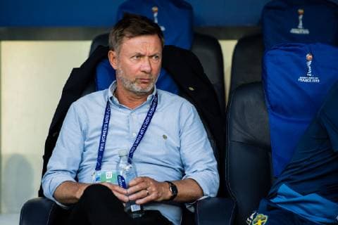 190624 Peter Gerhardsson, head coach of Sweden during the FIFA Womens World Cup round of sixteen match between Sweden and Canada on June 24, 2019 in Paris Photo Simon Hastegard Image Source Code SH 180086 bbeng football football soccer soccer lady women women france france world Cup 2019 world cup fifa women s world cup 2019 world cup attribute final knockout stage canada canada sweden sweden,  Copyright: SIMONxHASTEGARD BB190624SH028