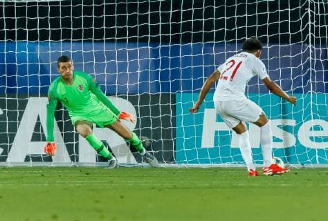 Serravalle, San Marino, 24 06 2019, UEFA U 21 European Championship Italy 2019, Group stage, Group C, Croatia England, Goal to 0 1 Scorer Reiss Nelson GBR Defodi 01048 184118 Defodi-048