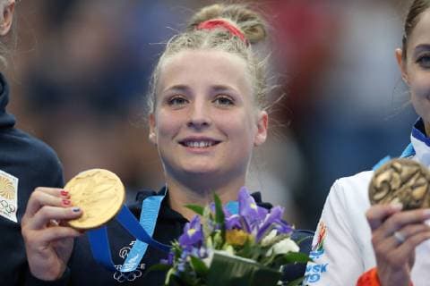 Lea Labrousse, FRA, after individual final at the 2nd European Games in Minsk 24 06 2019