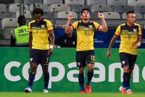 Ecuador vs Japan BELO HORIZONTE, MG - 24.06.2019: ECUADOR VS JAPAN - Angel Mena scored the first goal of Ecuador during a match between Ecuador and Japan, valid for the group stage of the Copa America 2019, held this Monday (24) at the Estádio do Mineirão in Belo Horizonte, MG. (Photo: Dudu Macedo Fotoarena) x1752538x  DuduxMacedo