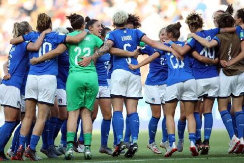 joie qualification 1 4 quart finale italie FOOTBALL : Italie vs Chine - Coupe du Monde Feminine - Montpellier - 25 06 2019 RichardGosselin Panoramic 