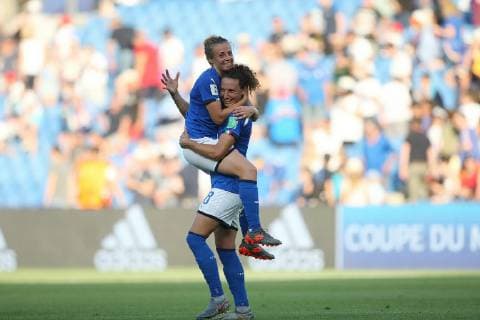 Sport Bilder des Tages joie qualification 1 4 quart finale italie FOOTBALL : Italie vs Chine - Coupe du Monde Feminine - Montpellier - 25 06 2019 RichardGosselin Panoramic 