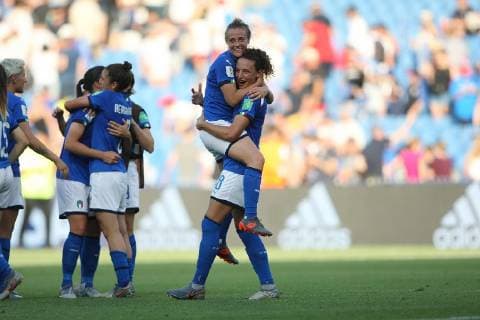 joie qualification 1 4 quart finale italie FOOTBALL : Italie vs Chine - Coupe du Monde Feminine - Montpellier - 25 06 2019 RichardGosselin Panoramic 