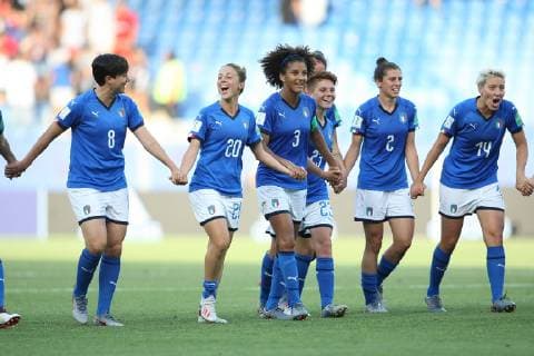 joie qualification 1 4 quart finale italie FOOTBALL : Italie vs Chine - Coupe du Monde Feminine - Montpellier - 25 06 2019 RichardGosselin Panoramic 