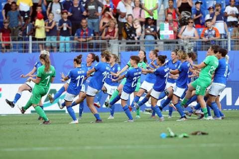 joie qualification 1 4 quart finale italie FOOTBALL : Italie vs Chine - Coupe du Monde Feminine - Montpellier - 25 06 2019 RichardGosselin Panoramic 