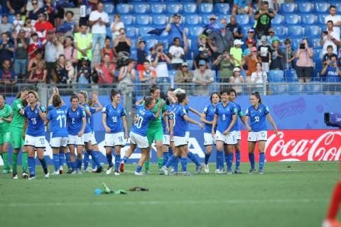 joie qualification 1 4 quart finale italie FOOTBALL : Italie vs Chine - Coupe du Monde Feminine - Montpellier - 25 06 2019 RichardGosselin Panoramic 
