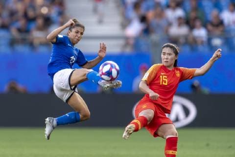 Elisa Bartoli (Italy) Song Duan (China) during the FIFA Women s World Cup France 2019 Round of 16 match between Italy 2-0 China at Stade de la Mosson in Montpellier, France, June25, 2019. Noxthirdxpartyxsales  (106679712)