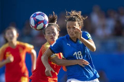 Ilaria Mauro (Italy) Liu Shanshan (China) during the FIFA Women s World Cup France 2019 Round of 16 match between Italy 2-0 China at Stade de la Mosson in Montpellier, France, June25, 2019. Noxthirdxpartyxsales  (106679701)