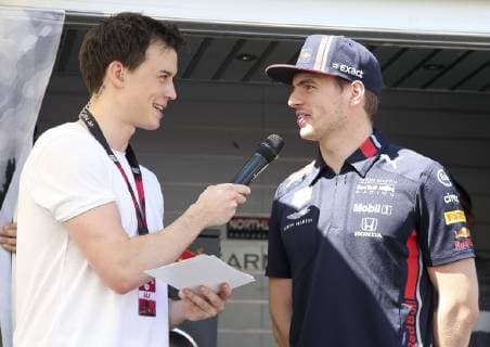 FORMULA 1 - Projekt Spielberg, media day GRAZ,AUSTRIA,26.JUN.19 - MOTORPORTS, FORMULA 1 - Projekt Spielberg, media day, showrun with Max Verstappen. Image shows an interview from Philipp Hansa (OE3) with Max Verstappen (NED Red Bull Racing). GEPAxpictures xWolfgangxGrebien