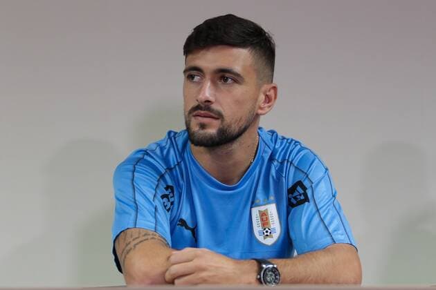 Coletiva Selecao Uruguai SALVADOR, BA - 26.06.2019: COLETIVA SELEcaO URUGUAI - Arrascaeta, player of the Uruguayan and Flamengo squad, during a collective at the Hotel Hangar, in Salvador, Bahia, Brazil. (Photo: Tiago Caldas Fotoarena) x1753173x  TiagoxCaldas