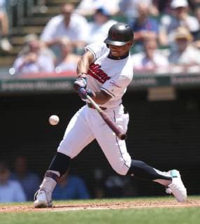 Cleveland Indians Francisco Lindor bats against the Kansas City Royals in Cleveland, Ohio Wednesday June 26, 2019.  CLE20192506128 AARONxJOSEFCZYK