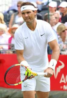 June 26, 2019 - London, United Kingdom - Rafael Nadal plays against Marin Cilic at the Aspall Tennis Classic - an annual Pre Wimbledon grass court Exhibition event - at the Hurlingham Club in London Aspall Tennis Classic at the Hurlingham Club in London, UK - 26 Jun 2019 - ZUMAs197 20190626_zaa_s197_131 Copyright: xKeithxMayhewx