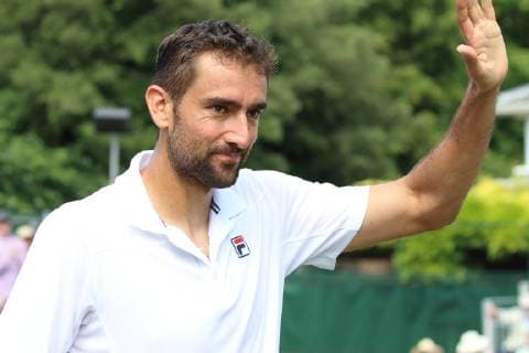 June 26, 2019 - London, United Kingdom - Marin Cilic plays against Rafael Nadal at the Aspall Tennis Classic - an annual Pre Wimbledon grass court Exhibition event - at the Hurlingham Club in London Aspall Tennis Classic at the Hurlingham Club in London, UK - 26 Jun 2019 - ZUMAs197 20190626_zaa_s197_144 Copyright: xKeithxMayhewx