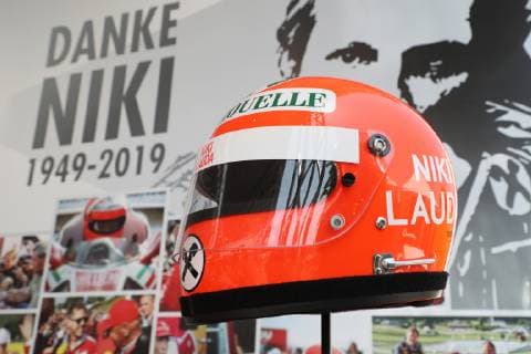 FORMULA 1 - GP of Austria 2019 SPIELBERG,AUSTRIA,27.JUN.19 - MOTORSPORTS, FORMULA 1 - Grand Prix of Austria, Red Bull Ring, preview. Image shows a helmet of Niki Lauda. GEPAxpictures xAndreasxPranter