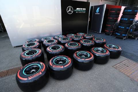 27th June 2019, Red Bull Ring, Spielberg, Austria; FIA Formula 1 Grand Prix, Driver Arrival day; Mercedes AMG Petronas Motorsport tyres being prepared for the weekend  ActionPlus12148352 Octane