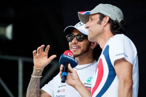 FORMULA 1 - GP of Austria 2019 SPIELBERG,AUSTRIA,27.JUN.19 - MOTORSPORTS, FORMULA 1 - Grand Prix of Austria, Red Bull Ring, preview. Image shows Lewis Hamilton (GBR Mercedes) and Tom Walek. GEPAxpictures xMaticxKlansek