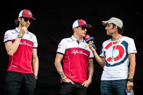 FORMULA 1 - GP of Austria 2019 SPIELBERG,AUSTRIA,27.JUN.19 - MOTORSPORTS, FORMULA 1 - Grand Prix of Austria, Red Bull Ring, preview. Image shows Antonio Giovinazzi (ITA Alfa Romeo), Kimi Raikkoenen (FIN Alfa Romeo) and Tom Walek. GEPAxpictures xMaticxKlansek