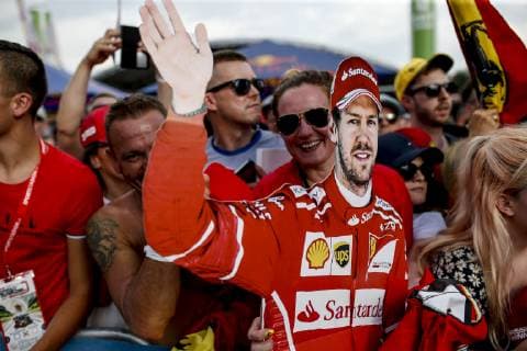 Motorsports: FIA Formula One World Championship, WM, Weltmeisterschaft 2019, Grand Prix of Austria, Fans of 5 Sebastian Vettel (GER, Scuderia Ferrari Mission Winnow), Spielberg Austria