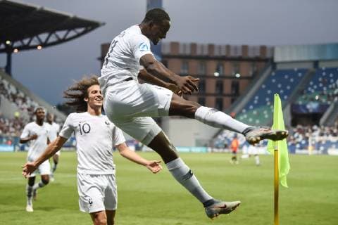 Sport Bilder des Tages Mg Reggio Emilia 26 06 2019 - Europeo Under 21 Italia 2019 Spagna-Francia foto Matteo Gribaudi Image nella foto: esultanza gol Jean-Philippe Mateta 