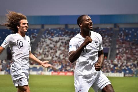 Photo Massimo Paolone LaPresse June 27, 2019 Reggio Emilia, Italy soccer Spain vs France - UEFA Under 21 Championship Italy 2019 - Semi-finals - "Mapei - Citt& xe0; del Tricolore" stadium. In the pic: Jean Philippe Mateta (Francia) celebrates after scoring goal 0-1  Copyright: xMassimoxPaolone LaPressex