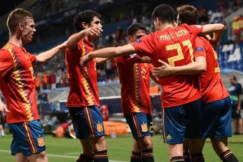 Mg Reggio Emilia 26 06 2019 - Europeo Under 21 Italia 2019 Spagna-Francia foto Matteo Gribaudi Image nella foto: esultanza gol Borja Mayoral 
