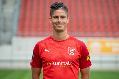 Dennis Mast HFC Hallescher Fussballclub e V 3 Liga, portrait date 2019 2020, Halle Saale Sachsen Anhalt Germany