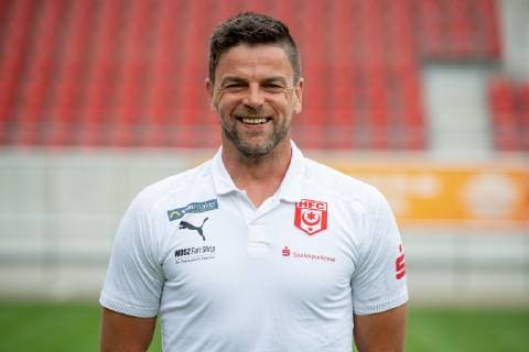 Torsten Ziegner Chief Coach HFC Hallescher Fussballclub e V 3 Liga, portrait date 2019 2020, Halle Saale Sachsen Anhalt Germany